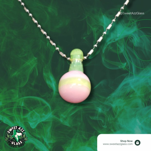 Glass Pendant Pink and Green 1